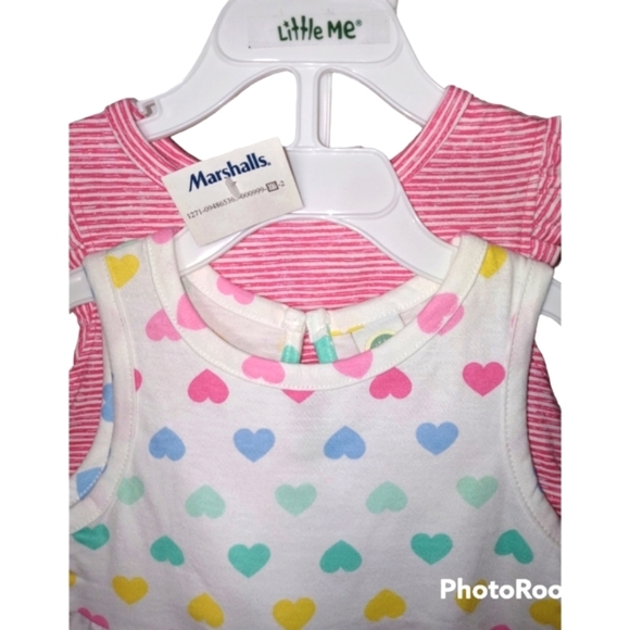 3 pc. Knit Dresses Short Set. Valentine Cutie Hearts by Little Me. 18 mos - Picture 4 of 4